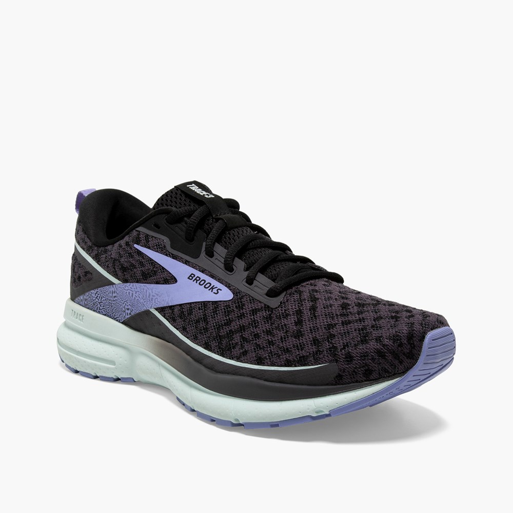 Chaussures Running Route Brooks Trace 3 Noir Bleu Rose Femme | NLB-3343517